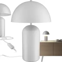 TecTake Petite lampe de table rétro ALTEA, design champignon, 40W - blanc