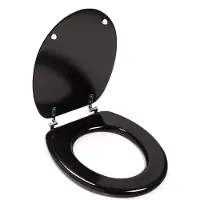 Bathroom Solutions Siège de toilette MDF 18 pouces noir noir
