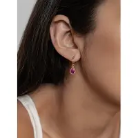 Hey Happiness Boucles d'oreilles 'July Birthstone' or rose