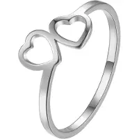 Hey Happiness Bague 'Connected Hearts' argent