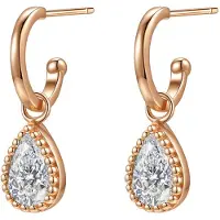 Hey Happiness Boucles d'oreilles 'April Birthstone' or rose