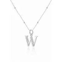 Hey Happiness Chaîne 'Letter W' argent