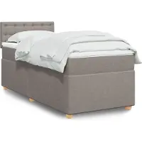 vidaXL Lit Boxspring avec matelas Taupe 80x200 cm Tissu