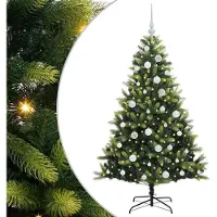 vidaXL Arbre de Noël artificiel à charnières 150 LED Vert 150 cm