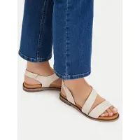 Pikolinos pour femme. W3E-0652 Sandales en cuir Navia blanc cassé (38), Plat, 1 à 3 cm, Aucun, Casuel