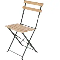 Garden Furniture Chaise de jardin pliante en métal et bois - Beige/vert - L 41 x P 45,7 x H 82,5 cm