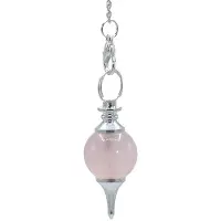 Phoenix Pendule en quartz rose poli et métal – lot de 2 pièces – 12 G ; 3,5x1,7 cm
