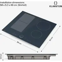 Klarstein Delicatessa 60 Hybrid - Plaque À Induction Encastrable 4 Zones, 7000 W Et Booster, Flexzone, Verrouillage Parental, Minuterie & Stop&Go, Anthracite, Design Compact 59 cm