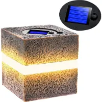 Volteno Pierre solaire extérieure Pierre solaire 12 cm Lampe solaire LED IP44 résistante aux intempéries Lampe solaire décorative Lampe d'extérieur sur pied Pierres de chemin Blanc chaud