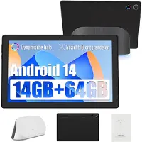 JENBIZZ Tablette avec station d'accueil, 14 Go de RAM + 64 Go de ROM, processeur octa-core, recharge sans fil