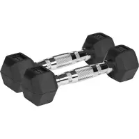 Rebel Haltères hexagonales en fonte revêtues de caoutchouc 2x1kg , ensemble hexagonal 2kg SOLIDE