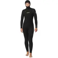 Rip Curl D/patrol 5/4 Mm Woman Long Sleeve Chest Zip Hooded Neoprene Suit Noir 6 Femme