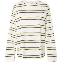 Pieces T-shirt 'PCMila' bleu foncé / jaune / blanc
