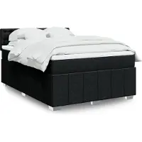 vidaXL Lit boxspring avec matelas noir 140x190 cm Tissu