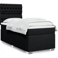 vidaXL Lit boxspring avec matelas noir 90x190 cm Tissu
