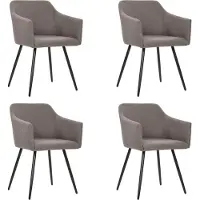 vidaXL Chaises de salle à manger 4 pcs. Tissu taupe