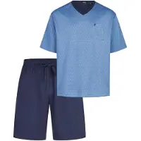 Hajo Pyjama court 'Klima Light' bleu / bleu foncé
