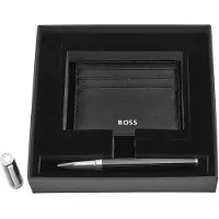 BOSS Parure HUGO Black (stylo roller & porte-cartes)