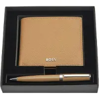 BOSS Parure HUGO Camel (stylo bille & portefeuille)