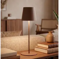 Briloner Lampe de table LED sans fil tactile réglable 36x10.5 cm 2.5 W 200 lm 2700 K blanc chaud RVB IP44 hauteur ajustable USB C marron lampe interieur exterieur