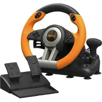 PXN V3 Pro Gaming-Lenkrad mit Pedalen Orange (PC, PS3, PS4, Switch, Xbox One S, Xbox Series S, Xbox Series X), Manette, Orange, Noir
