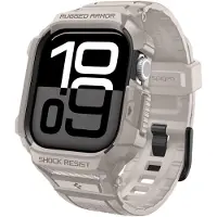 Spigen - Rugged Armor Pro V2 - Apple Watch 10 42mm / Watch 11 42mm - Dune Beige (42 mm, Fluoroélastomère, Silicone, TPU), Sangles de montre, Beige