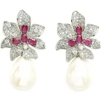 Avant Garde Boucles d'oreilles 'Elenaina' blanc