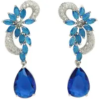 Avant Garde Boucles d'oreilles 'Genevieveya' bleu