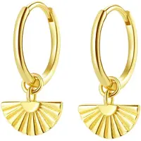 Hey Happiness Boucles d'oreilles 'Fan Hoops' or