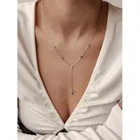 Hey Happiness Chaîne 'Y Lariat' argent