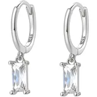 Hey Happiness Boucles d'oreilles 'Baguette' argent