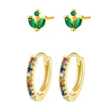 Hey Happiness Boucles d'oreilles 'Rainbow' or