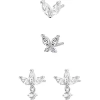 Hey Happiness Boucles d'oreilles 'Floral' argent