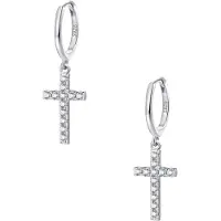 Hey Happiness Boucles d'oreilles 'Kreuz' argent