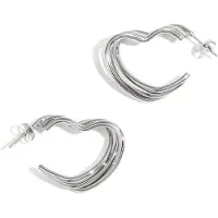 Cala Rose Boucles d'oreilles 'WAVY HEART' argent