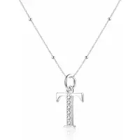 Hey Happiness Chaîne 'Letter T' argent