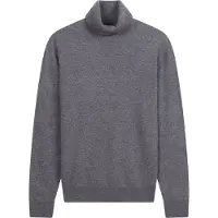 GOBI Cashmere Pull-over 'Men's Essential Turtleneck Cashmere Sweater' gris denim