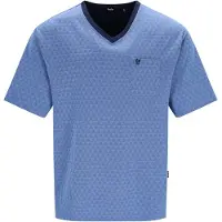 Hajo Pyjama court 'Klima Light' bleu / bleu foncé