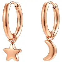 Hey Happiness Boucles d'oreilles 'Lunar Glow' or rose