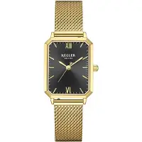 Régler Montre à affichage analogique 'Élégance Mesh Gold - Black' or