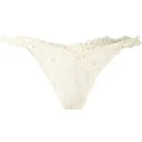 Hunkemoller String 'Flora' jaune clair / blanc