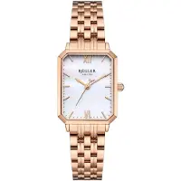 Régler Montre à affichage analogique 'Élégance Steel Rose Gold - Pearl' or rose