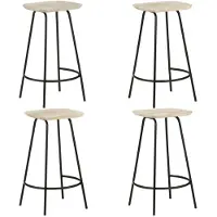vidaXL Tabouret de bar 4 pcs. Bois massif de manguier