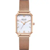 Régler Montre à affichage analogique 'Élégance Mesh Rose Gold - Pearl' or rose