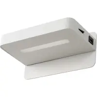 Lucide Lampe de chevet Atkin avec point de charge USB blanc