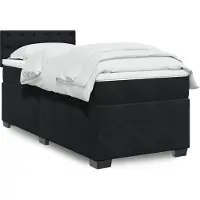 vidaXL Lit boxspring avec matelas noir 80x200 cm velours