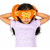 Puckator Relaxeazzz peluche Adoramals orang-outan oreiller de voyage rond & masque pour les yeux, Accessoires de voyage, Multicolore