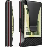 Northwall Card Holder - Porte-cartes de crédit en carbone avec pince à billets - Pince à billets - RFID Anti-Skim - Jusqu'à 12 cartes