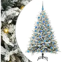 vidaXL Sapin de Noël artificiel pré-éclairé avec set de boules Vert