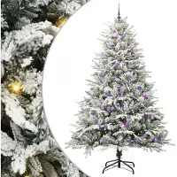 vidaXL Sapin de Noël artificiel pré-éclairé avec set de boules Vert